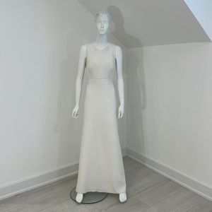 NWT SAMPLE DESSY 6740 bride bridesmaid size 10 IVORY.  Crepe